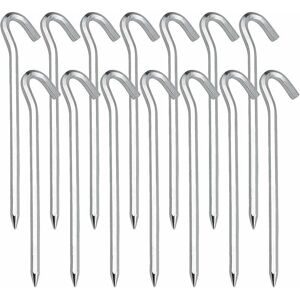 14 Pieces Pegs Pegs, Steel Tent Pegs Ground Fixing Pegs Hook for Tent Camping Gardening,18cm - Alwaysh