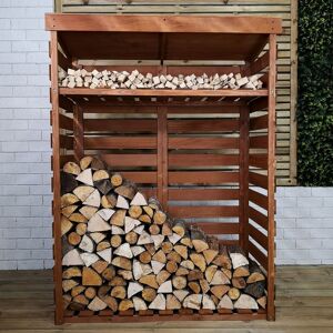 Samuel Alexander - 156cm x 117cm Large Wooden Outdoor Garden Patio Log Store Shed with Shelf