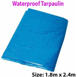 LOOPS 1.8 x 2.4m Outdoor Waterproof Blue Tarpaulin Sheets Ground Protective Cover Tarp