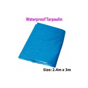 LOOPS 2.4 x 3m Outdoor Waterproof Blue Tarpaulin Sheets Ground Protective Cover Tarp