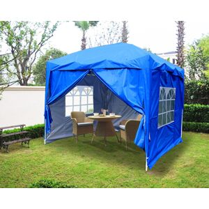 GREENBAY 2.5x2.5m Garden Pop Up Gazebo Outdoor Marquee Tent with 4 Leg Weights Blue