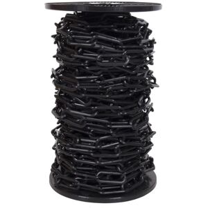 Lifegear - 30mtr Reel Black 6mm Plastic Link Chain, Decorative Garden Decking Barrier Health & Safety Fence