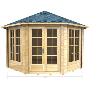 ABINGDON 3.5m x 3.5m Log Cabin (2043) - Double Glazing (70mm Wall Thickness)