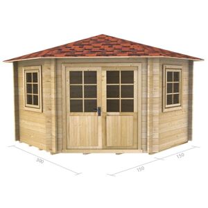 ABINGDON 3m x 3m Log Cabin (2036) - Double Glazing (70mm Wall Thickness)