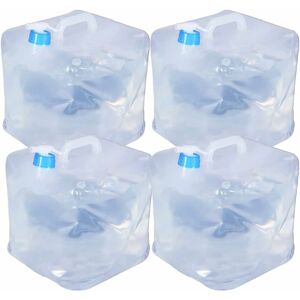 Héloise - 4 Pack Water Canister with Faucet, Collapsible Water Tank, 10 Liters, for Outdoor Climbing Camping Hurricane Flood Earthquake Emergencies