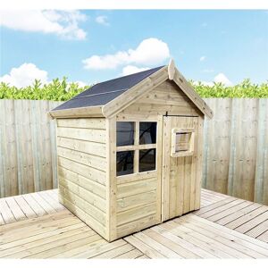 FUN TIME 4 x 4 Isabelle Snug Den Wooden Playhouse With Apex Roof, Single Door And Windows