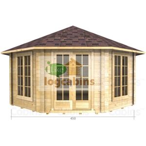 ABINGDON 4.5m x 4.5m Log Cabin (2082) - Double Glazing (70mm Wall Thickness)