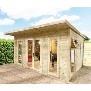 ESCAPE INSULATED GARDEN OFFICES 4m X 4m (13ft X 13ft) Insulated 64mm Pressure Treated Garden Office + Free Installation