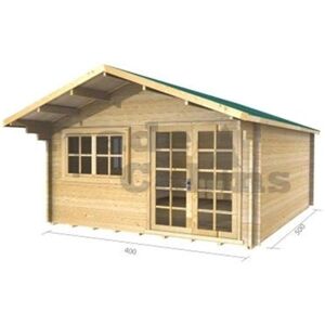 ABINGDON 4m x 5m Log Cabin (2061) - Double Glazing (70mm Wall Thickness)