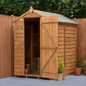 FOREST 4x6ft Wooden Dip Treated Garden Shed No Windows - Overlap Apex Outdoor Storage