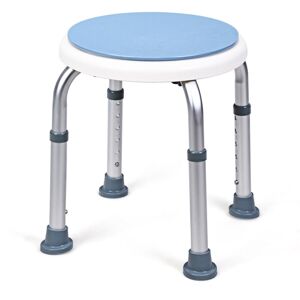 Costway - 360¡ã Rotating Shower Stool 6 Height Setting Anti-Slip Rubber Tips Comfortable