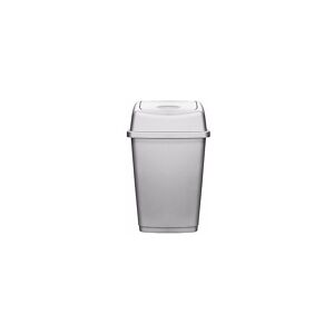 VISS 50 litre plastic waste swing bin - kitchen - home - rubbish - dustbins - silver
