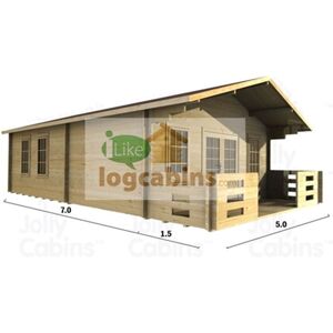 ABINGDON 5.0m x 7.0m Log Cabin (2097) - Double Glazing (44mm Wall Thickness)