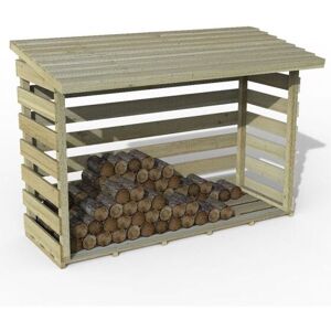 Forest Garden - 5'11 x 2'8 Forest Pent Large Logstore (1.8m x 0.8m) - Natural Timber