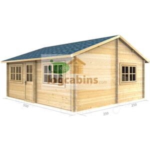 ABINGDON 5.5m x 5.0m (18 x 16) Log Cabin (2111) - Double Glazing (70mm Wall Thickness)