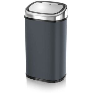 58L Sensor Bin - Grey & Chrome - Tower