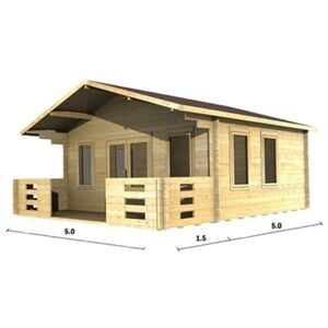 ABINGDON 5m x 5m Log Cabin (2083) - Double Glazing (70mm Wall Thickness)