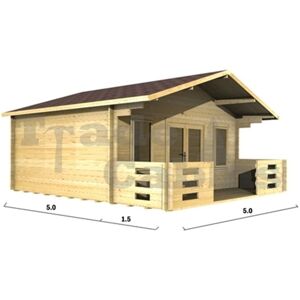 ABINGDON 5m x 5m Log Cabin (2094) - Double Glazing (70mm Wall Thickness)