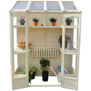 Forest Garden - 5'x2' Forest Victorian Tall Wall Greenhouse with Auto Vent (1.47x0.72m) - Natural Timber