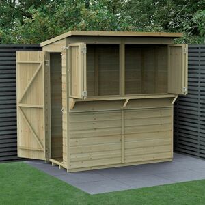 Forest Garden - 6' x 3' Forest 25yr Guarantee Shiplap Pressure Treated Garden Bar (1.89m x 1.19m) - Natural Timber