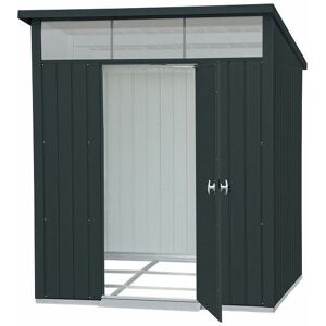 SALFORD METAL SHEDS 6 x 5 Heavy Duty Apex Metal Shed - Anthracite Grey