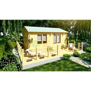 ABINGDON 6m x 4m Log Cabin (2119) - Double Glazing (44mm Wall Thickness)