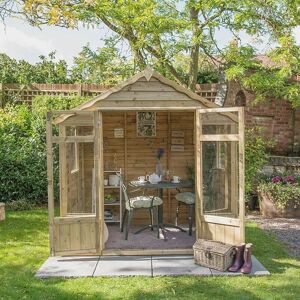 Garden Oakley Double Door Fully Glazed Pressure Treated Summerhouse - 7ft x 5ft - Forest