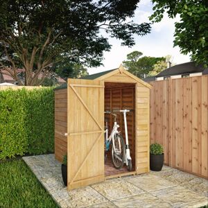 Overlap Apex Wooden Garden Storage Shed - 6 x 4 Windowless - Waltons