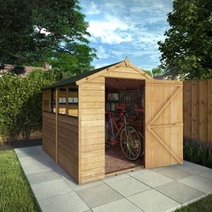 Overlap Apex Wooden Garden Storage Shed 8 x 6 - Single Door - Waltons