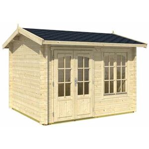 LASITA MAJA Alex-Log Cabin, Wooden Garden Room, Timber Summerhouse, Home Office - L340 x W308.3 x H245.1 cm