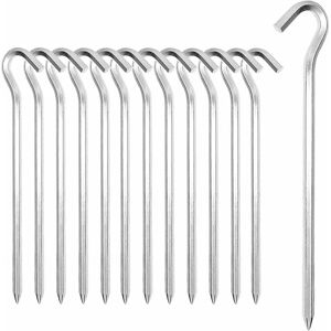 Héloise - Aluminum Tent Stakes, 14 Pieces 18cm Tent Hooks Tent Stakes Stakes for Hard Floors, Ideal for Gardening, Camping, Fishing and Tents