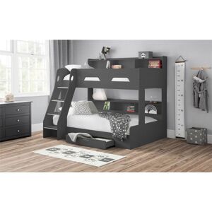 ASHFIELD BUNK BEDS Anthracite Triple Sleeper Book Case Bunk Bed 3ft (90cm) - Best Seller