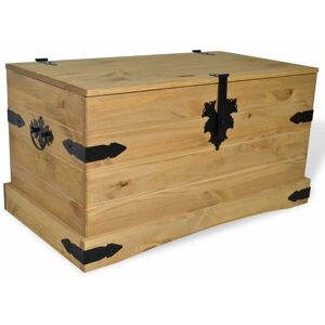 BLOOMSBURYMARKET Araiza Mexican Pine Corona Storage Chest by Bloomsbury Market - Brown