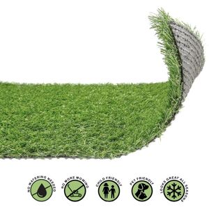 YOL Artificial Grass 1x4m Garden Outdoor Green Fake Lawn Astro Turf 20mm Pile Thick