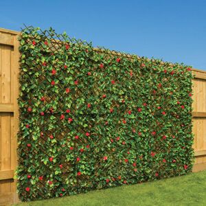 Christow - Trellis With Red Flowers (1m x 2m) - Red