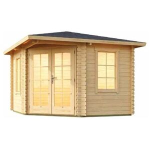 LASITA MAJA Aruba 1-Log Cabin, Wooden Garden Room, Timber Summerhouse, Home Office - L357.4 x W357.4 x H265.6 cm