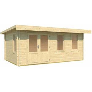 LASITA MAJA Baruda 53-Log Cabin, Wooden Garden Room, Timber Summerhouse, Home Office - L570 x W415 x H222.3 cm