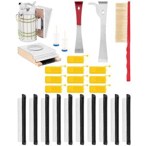 Wiesenfield - Beekeeping Starter Kit 26-pcs Smoker Stick Chisel Queen Cages Insect Traps Brooms