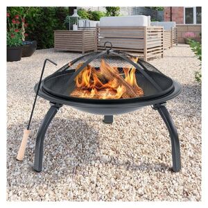 Billyoh - Oakland Small Round Foldable Steel Fire Pit - Black