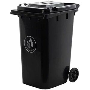 DAWSONS LIVING Black Outdoor Wheelie Bin 240L Council Size with Rubber Wheels