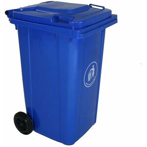 DAWSONS LIVING Blue Outdoor Wheelie Bin 240L Council Size with Rubber Wheels