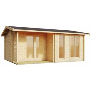 LASITA MAJA Brighton 44-Log Cabin, Wooden Garden Room, Timber Summerhouse, Home Office - L580 x W429.9 x H250.8 cm