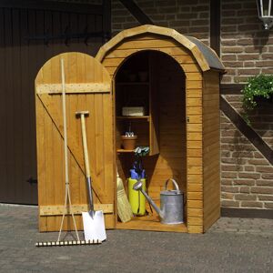 CALLOW RETAIL Callow Arched Roof Garden Accessories Storage Log Storage Shed - Wood - L148 x W192 x H68 cm - Honey Brown