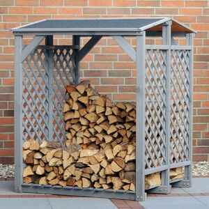 Callow Retail - Callow Garden Retail Double Log/Firewood Storage Shed Rack with Felt Roof - Outdoor Fireplace Accessories - Wood - L148 x W73 x H69