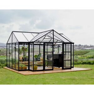 PALRAM - CANOPIA Palram Applications Ltd. - 13 x 15 Feet Triomphe Garden Chalet Greenhouse - Arcylic/Aluminium - L380 x W454 x H285 cm - Black