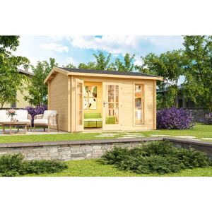 LASITA MAJA Carlisle-Log Cabin, Wooden Garden Room, Timber Summerhouse, Home Office - L390 x W350.8 x H245.1 cm