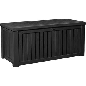 Centurion Supports TUNGSTEN 450 Litre 119 Gallon Waterproof Extra Large Lockable Easy-Open Garden Storage Box in Black