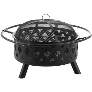 Beliani - Modern Outdoor Charcoal Fire Pit Black Steel Metal Bowl Shape Round Mayon - Black