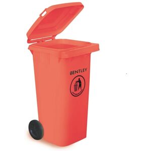 Charles Bentley - Outdoor Household Waste Medium Rubbish 120 Litre Wheelie Bin - Red