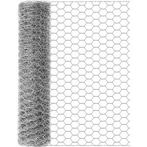 Denuotop - Chicken Wire 16'' x 600'' (40cm x 15m), Galvanized Hexagon Rustproof Outdoor Fence to Protect Gardening Plants, Vegetables, Flowers,